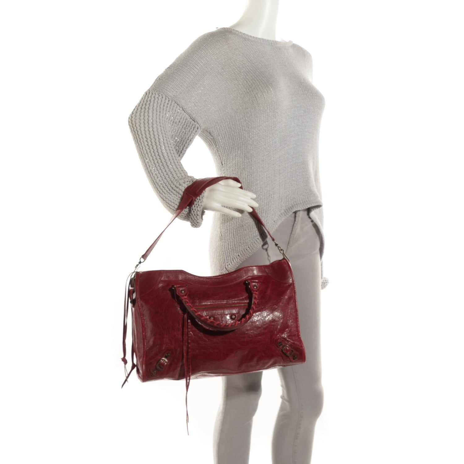 Balenciaga Chevre Classic Hardware City Rouge Theatre 2 of 9