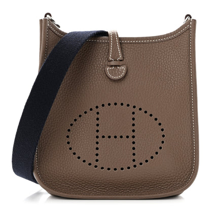 Hermes Taurillon Clemence Amazone Evelyne TPM Etoupe Bleu Indigo 1 of 14