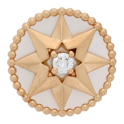 Christian Dior 18K Yellow Gold Diamond Mother Of Pearl Medium Rose Des Vents Single Earring 1 of 5