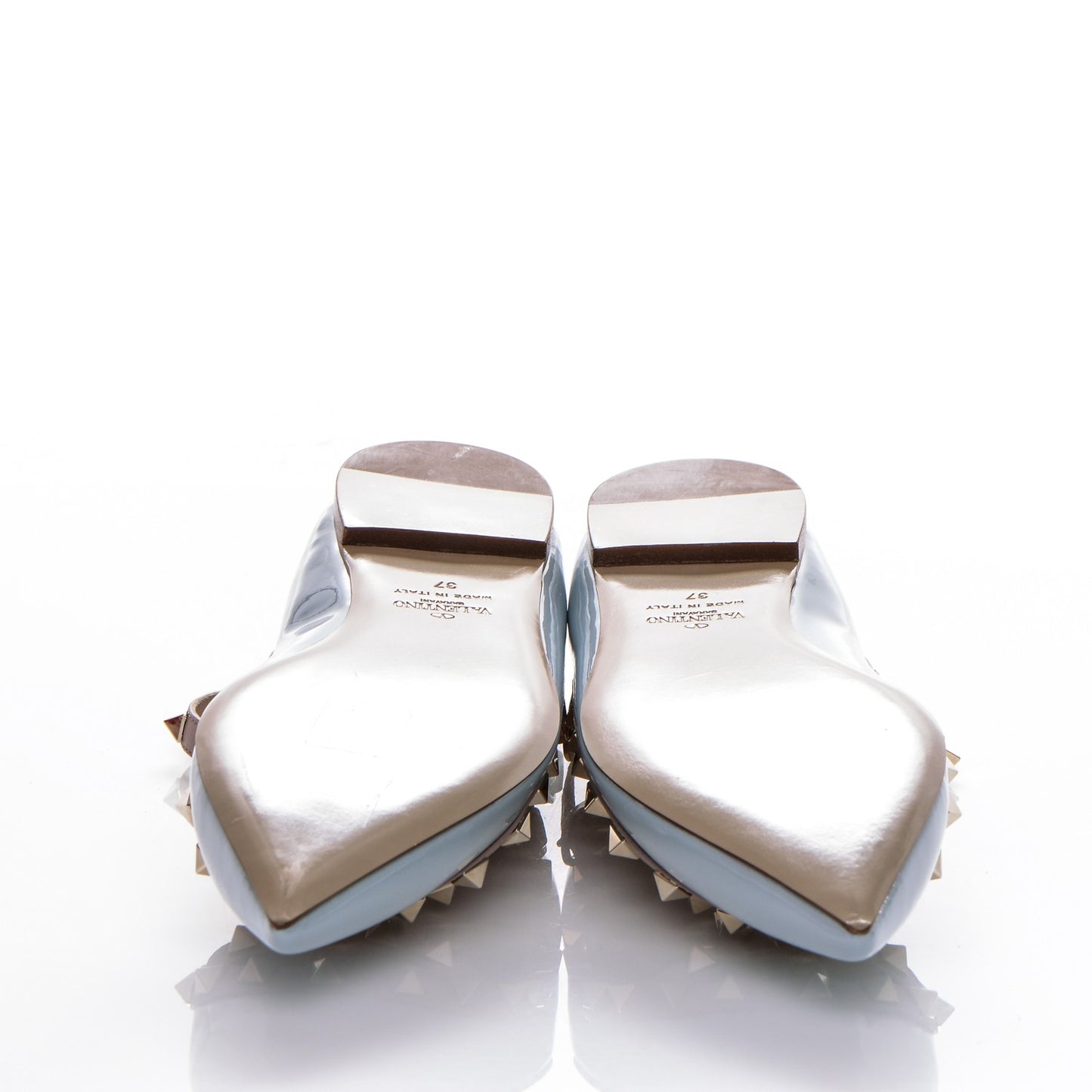 Patent Rockstud Cage Ballerina Flats 37 Sky Sorbet Poudre
