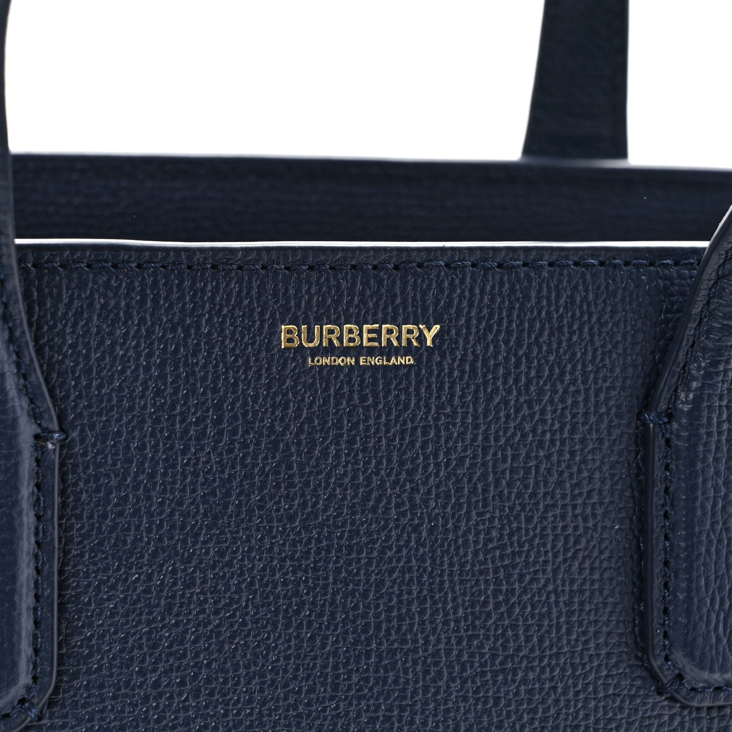Burberry Derby Calfskin Vintage Check Medium Banner Tote Regency Blue 11 of 12