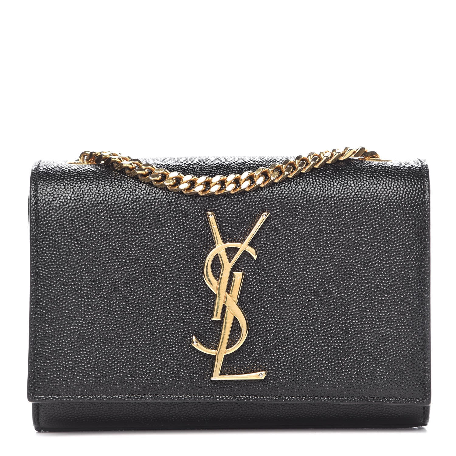 Saint Laurent Grain De Poudre Small Monogram Kate Satchel Black 1 of 9