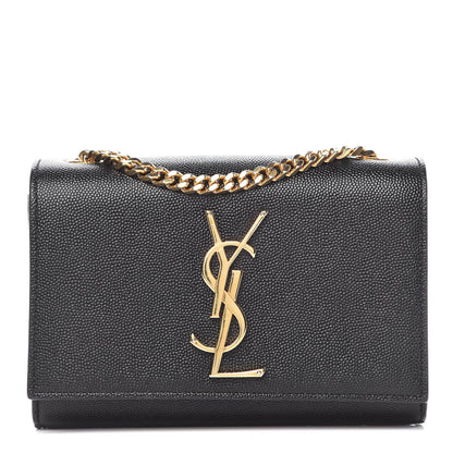 Saint Laurent Grain De Poudre Small Monogram Kate Satchel Black 1 of 9