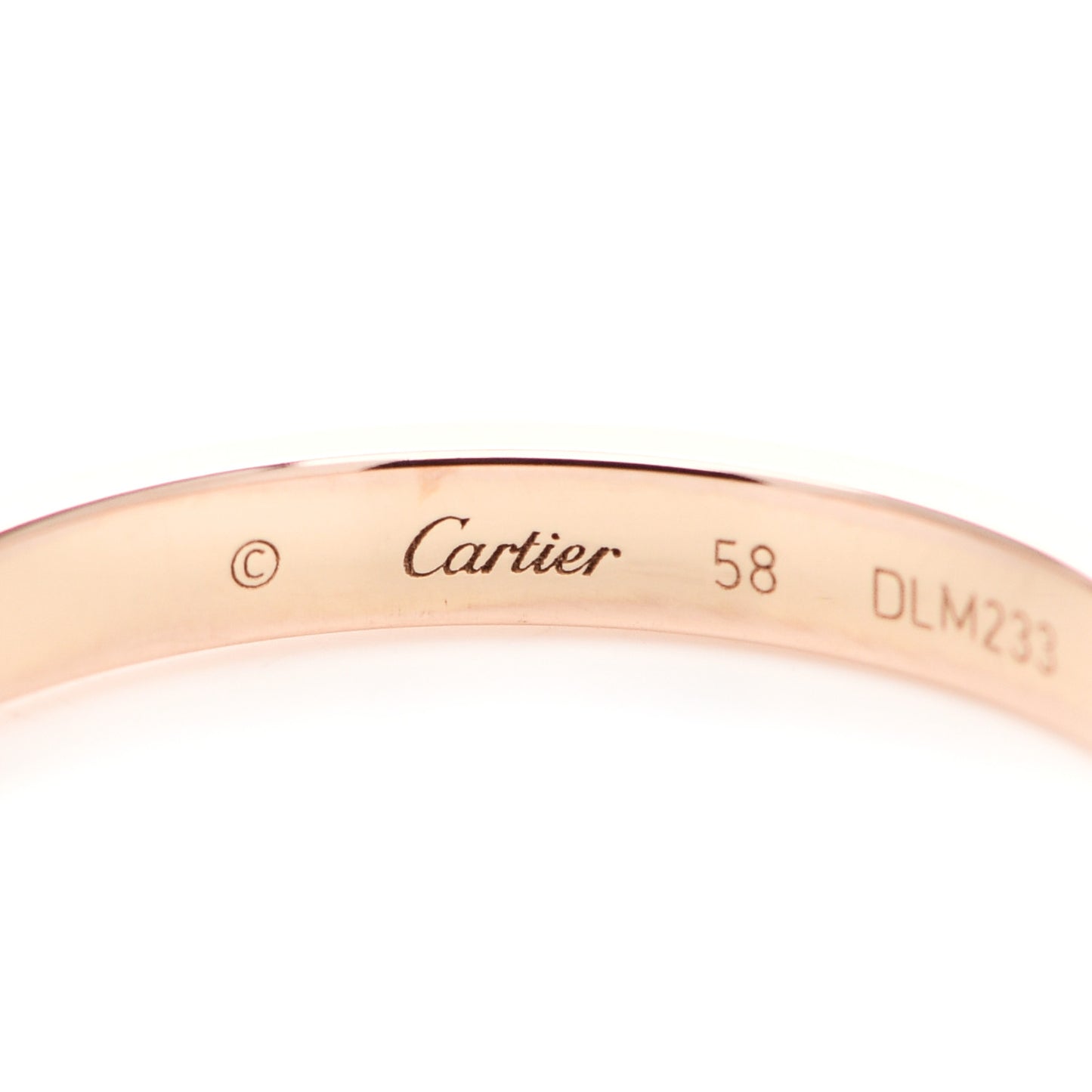 18K Pink Gold Diamond 2.6mm LOVE Paved Band Ring 58 8.5