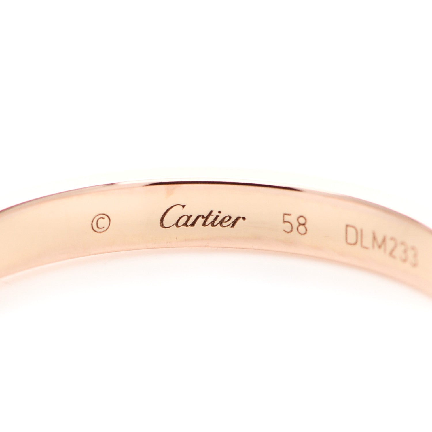 Cartier 18K Pink Gold Diamond 2.6mm LOVE Paved Band Ring 58 8.5 4 of 5