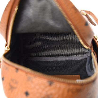 MCM Visetos Side Stud X-Mini Stark Bebe Boo Backpack Cognac 4 of 8