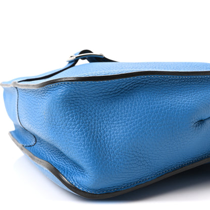 Hermes Taurillon Clemence Halzan 31 GM Bleu Zanzibar 10 of 10