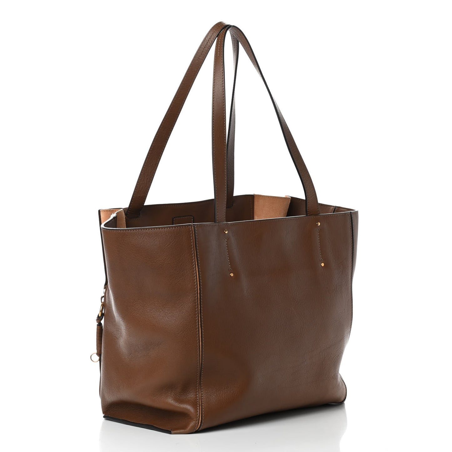 Smooth Calfskin Medium Milo Shopping Tote Woody Khaki