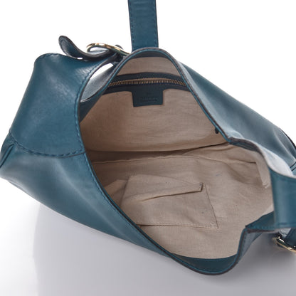 Gucci Calfskin Medium New Jackie Shoulder Bag Teal 5 of 9