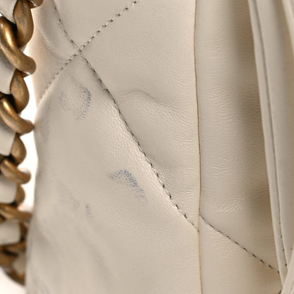 Chanel Lambskin Quilted Medium Chanel 19 Flap White 13 of 14