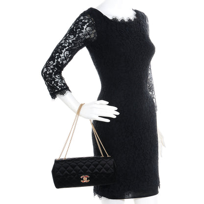 Chanel Jewel Satin Quilted East West Flap Black 2 of 8