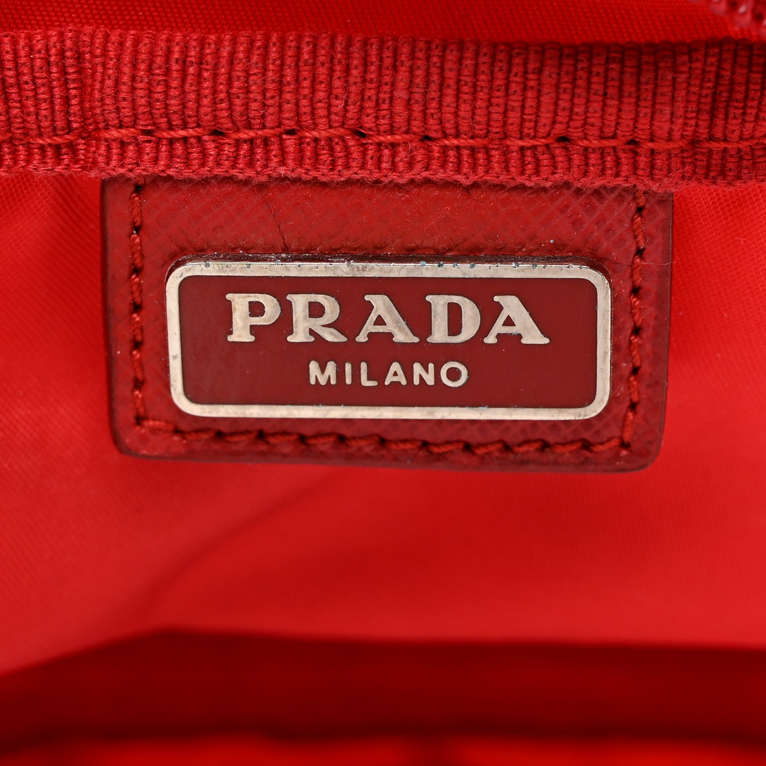 Prada Nylon Vela Cosmetic Pouch Rosso 6 of 8