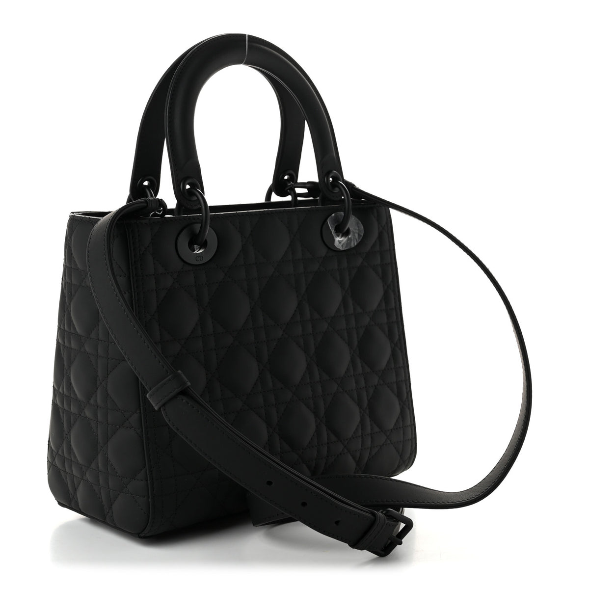 Christian Dior Ultra Matte Calfskin Cannage Medium Lady Dior Black 3 of 10