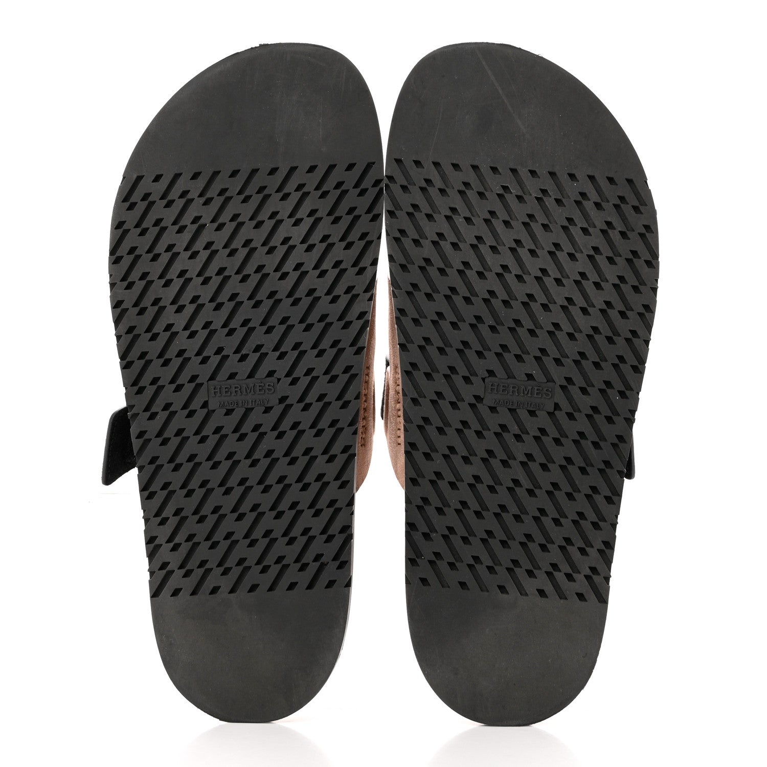 Hermes Suede Goatskin Womens Chypre Sandals 39 Rose Perle Black 5 of 9