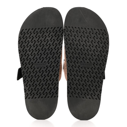 Hermes Suede Goatskin Womens Chypre Sandals 39 Rose Perle Black 5 of 9