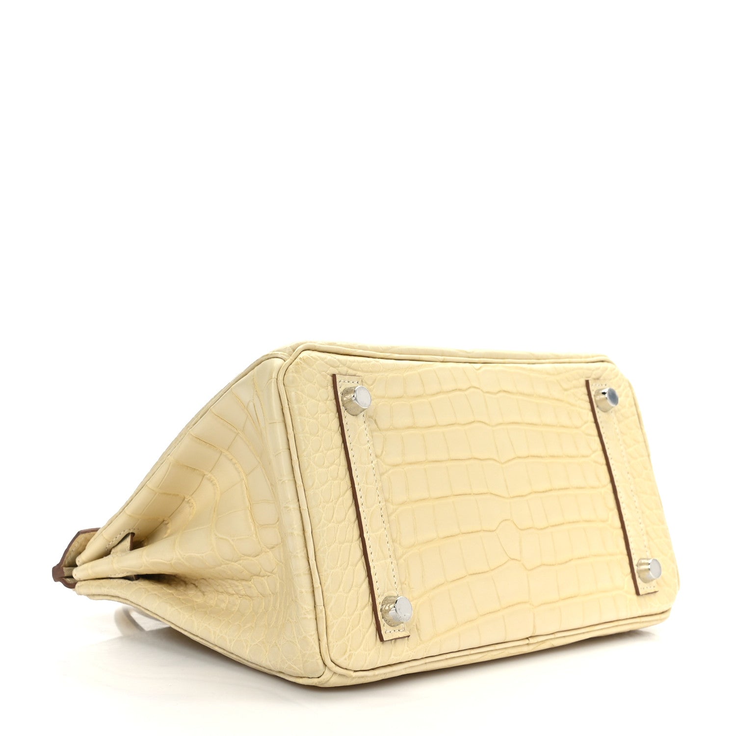 Hermes Matte Alligator Birkin 25 Vanille 4 of 12