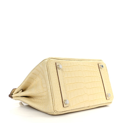 Hermes Matte Alligator Birkin 25 Vanille 4 of 12