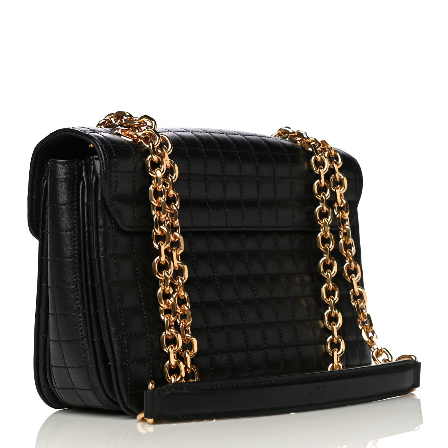 Calfskin Quilted Medium C Bag Black