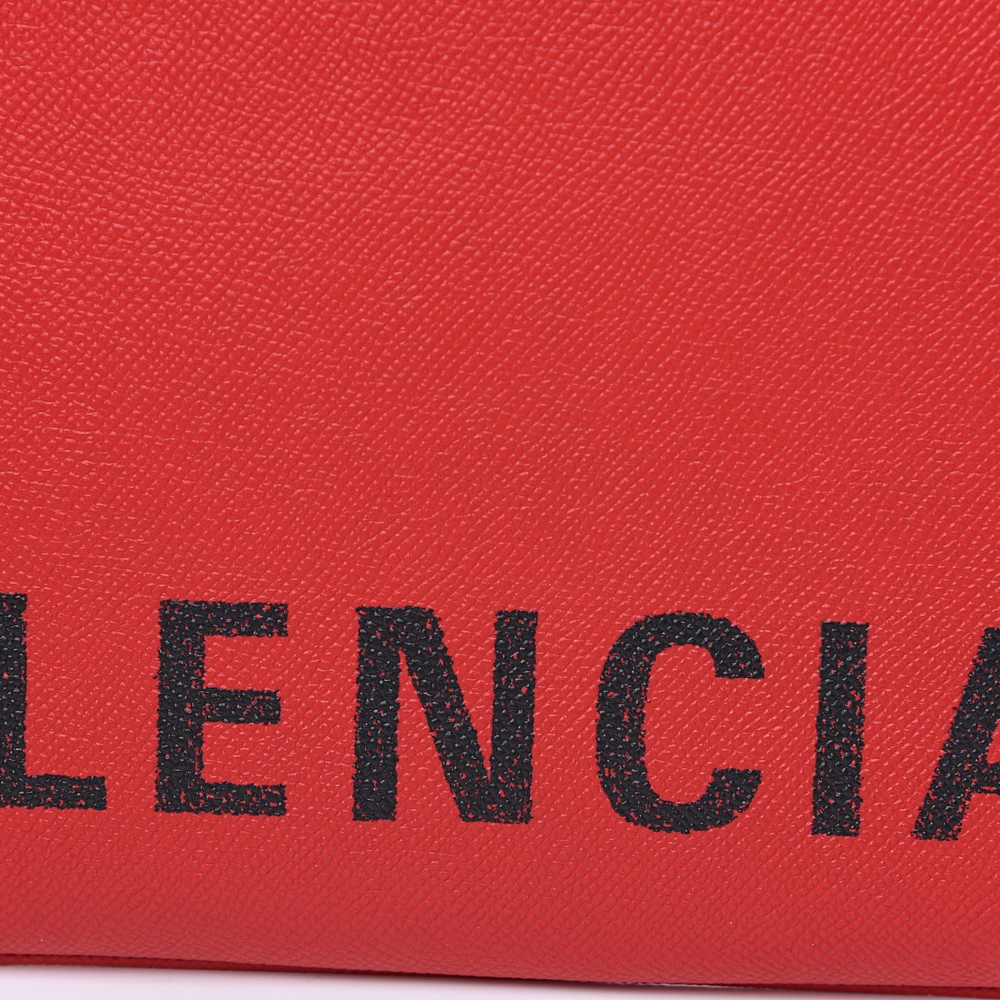 Calfskin Logo Large Zip Pouch Rouge Coquelicot