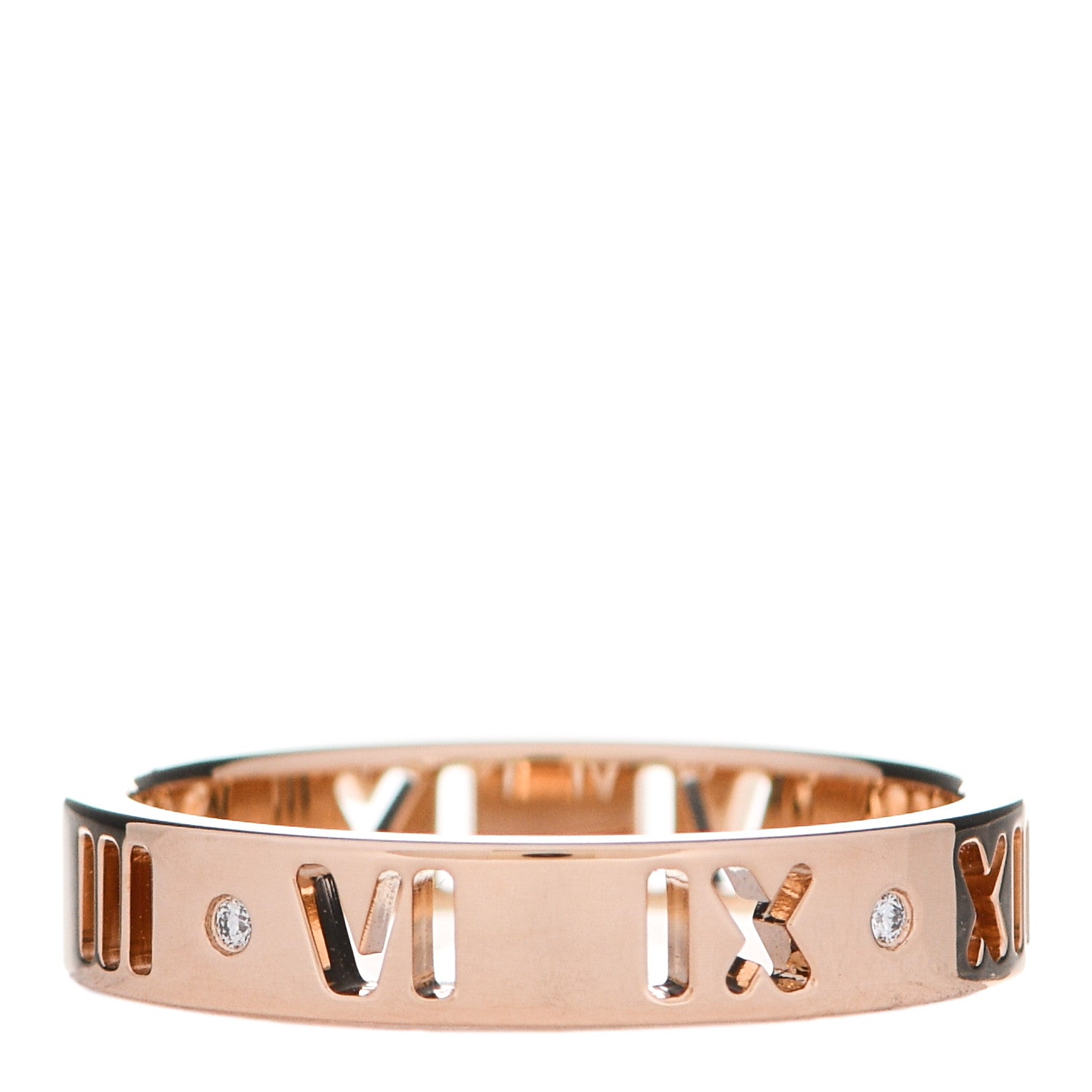 Tiffany 18K Rose Gold Diamond Atlas Pierced Ring 51 5.75 3 of 4