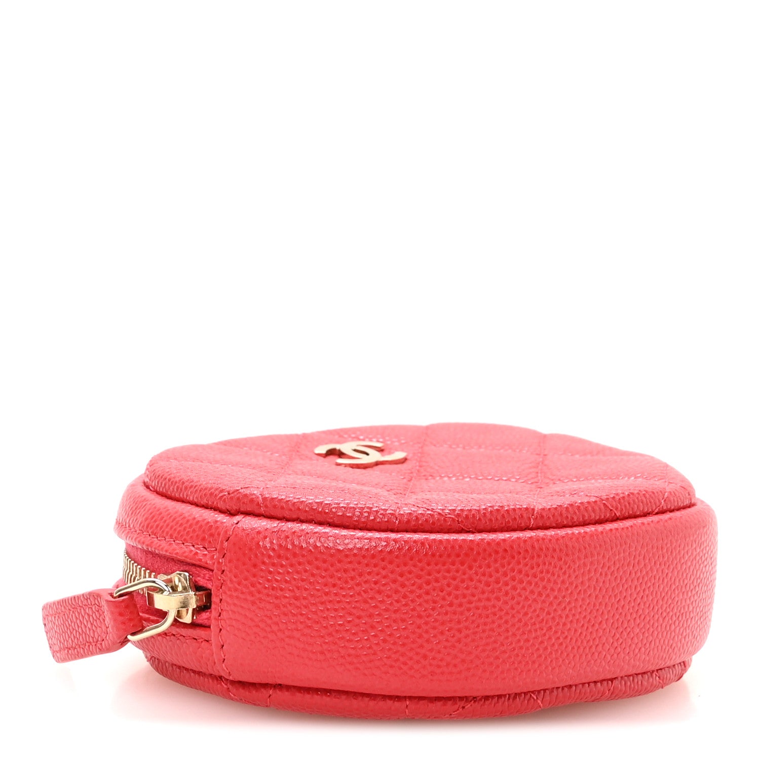 Chanel Caviar Quilted Zip Around Classic Coin Purse Red 4 of 7
