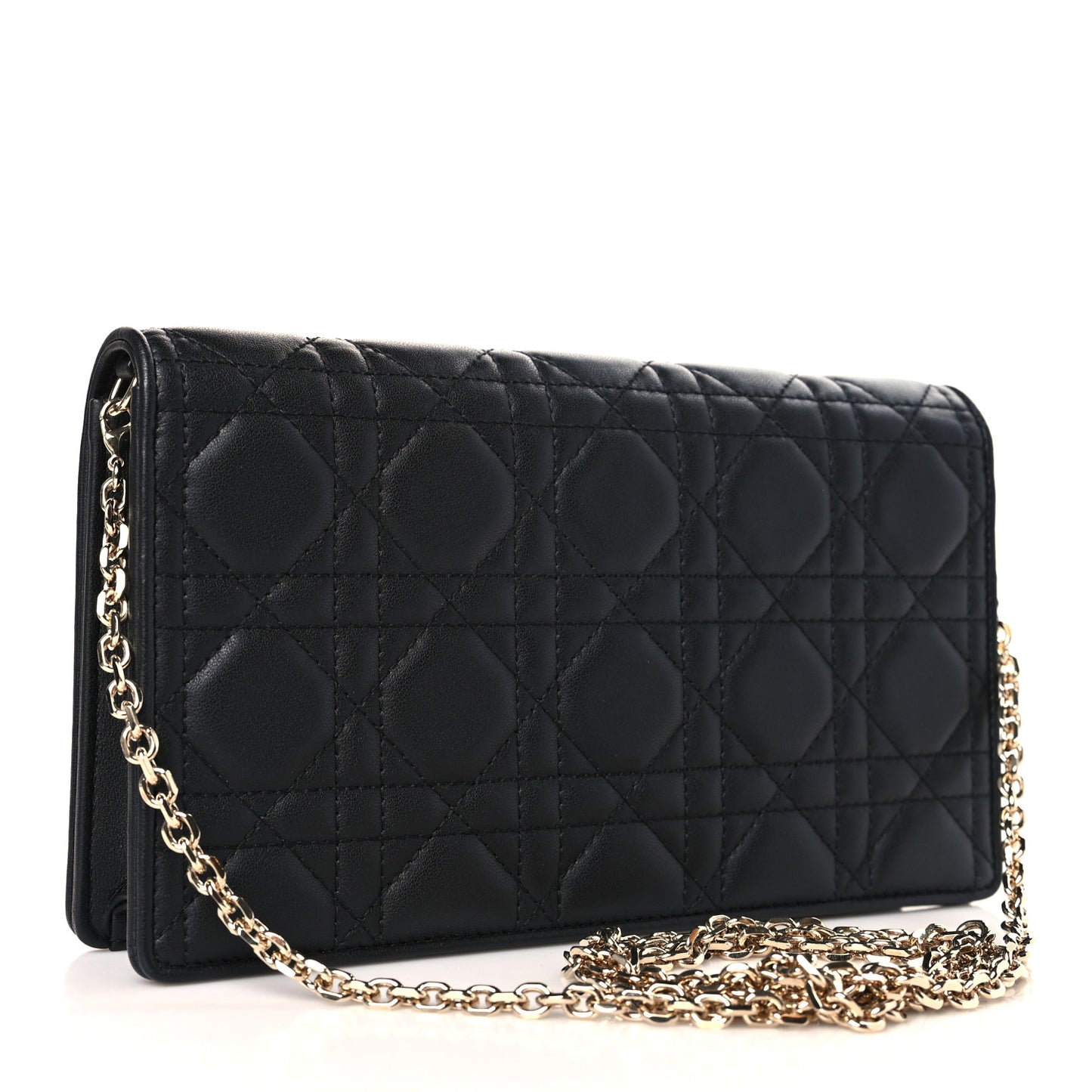 Lambskin Cannage Lady Dior Pouch Black