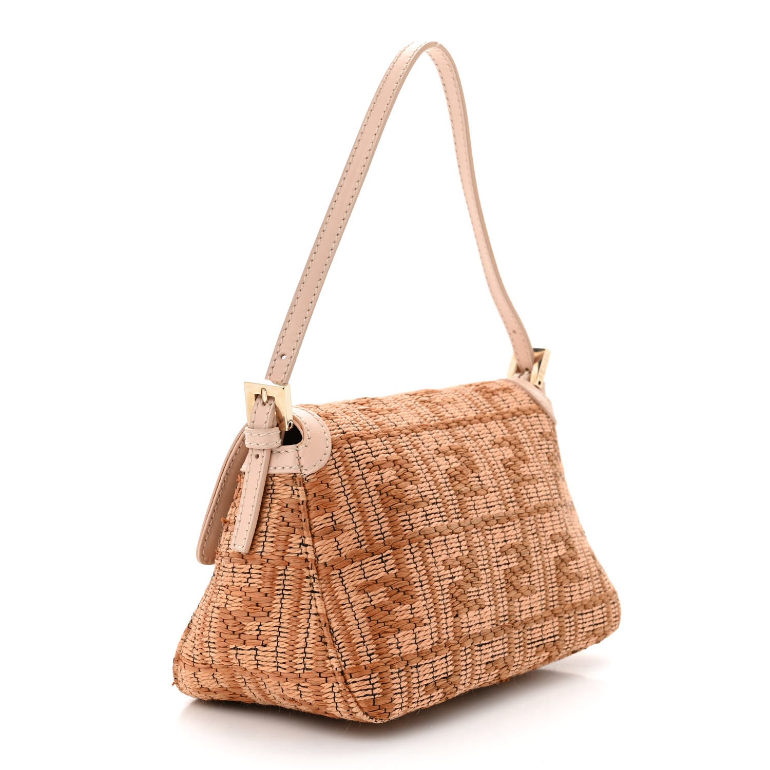 Fendi Raffia Mini Mama Baguette Beige Pink 3 of 10