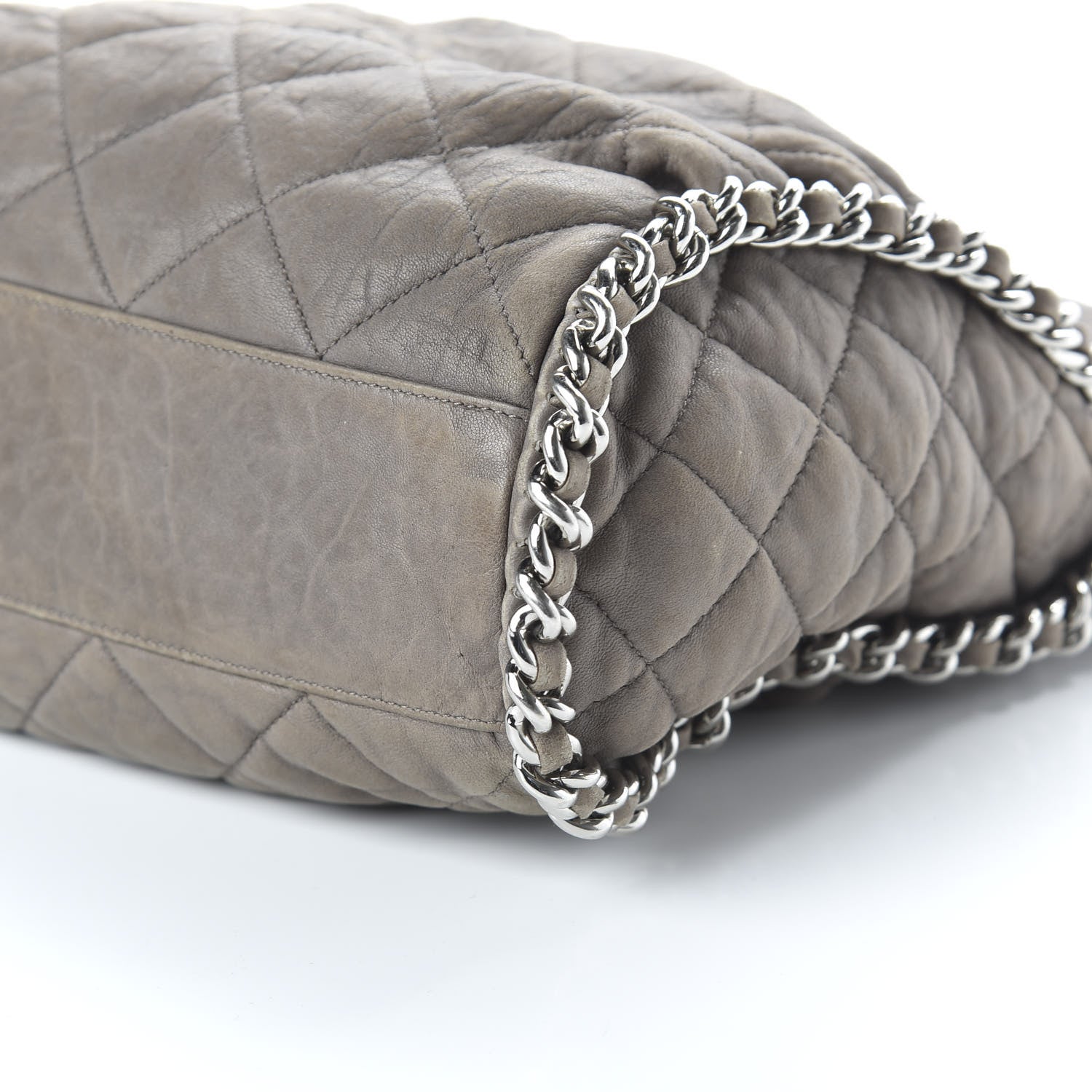Chanel Washed Lambskin Chain Around Hobo Taupe 7 of 13