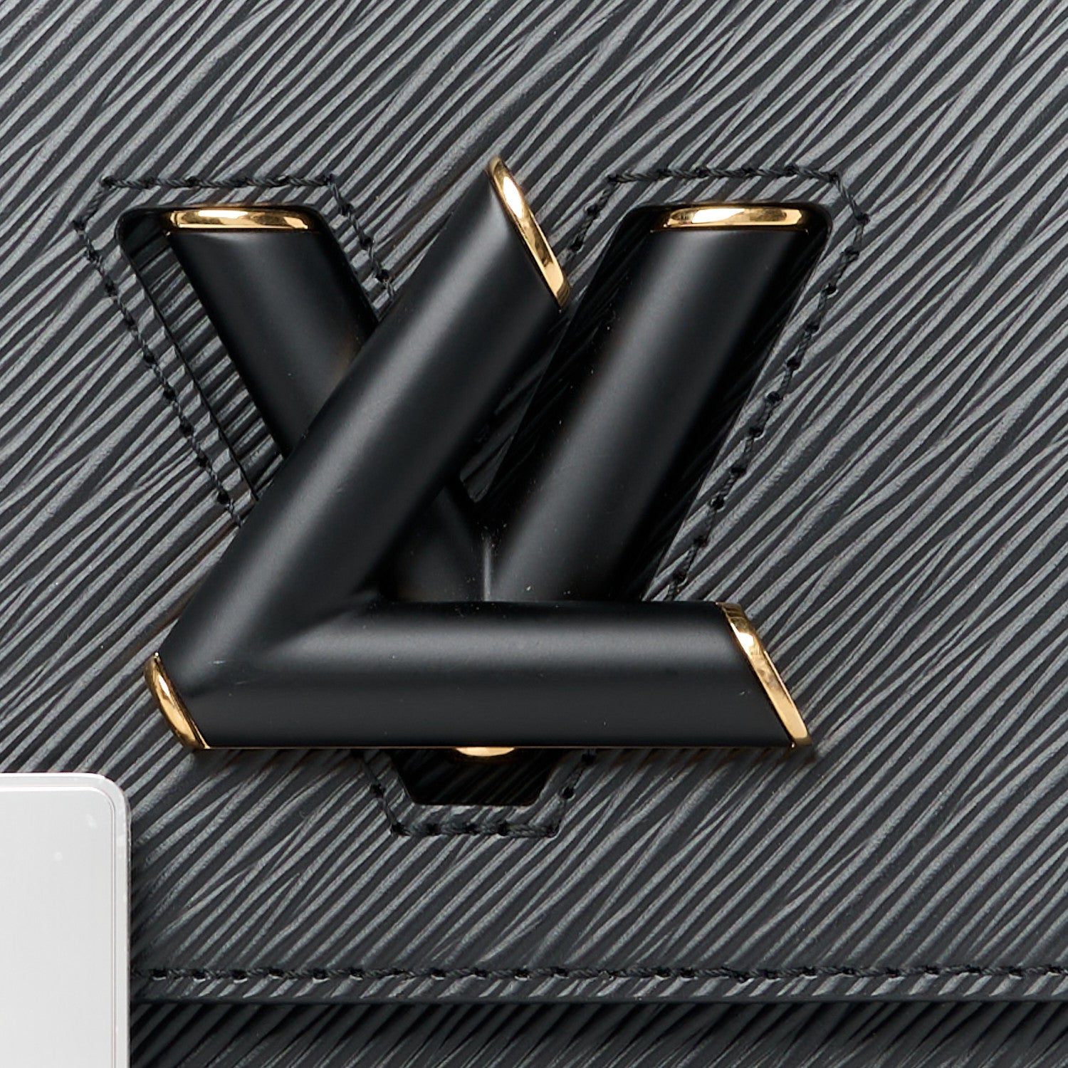 Louis Vuitton Epi Twist Shoulder Bag MM Matte Black Gold 9 of 12