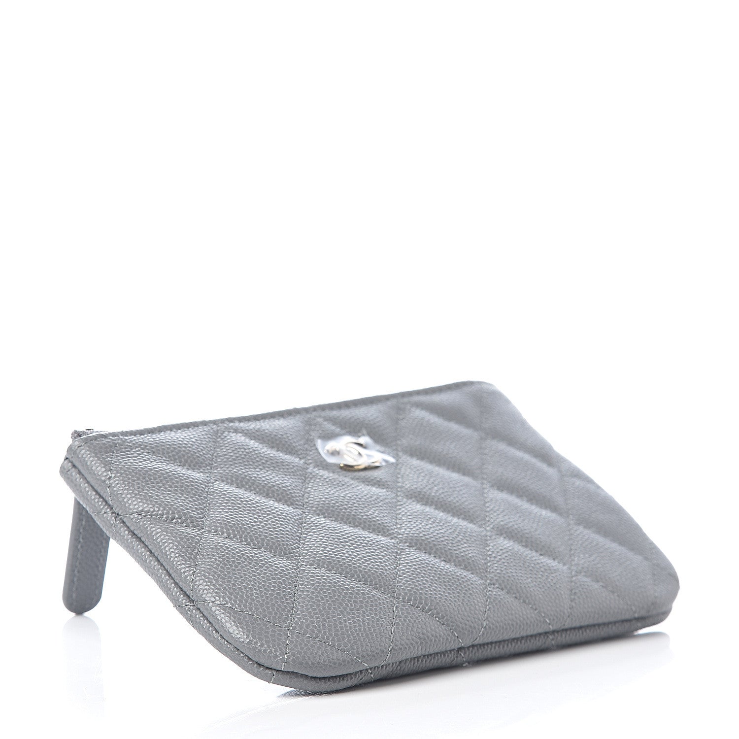 Chanel Caviar Quilted Small Cosmetic Case Grey 3 of 7