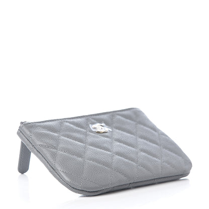 Chanel Caviar Quilted Small Cosmetic Case Grey 3 of 7