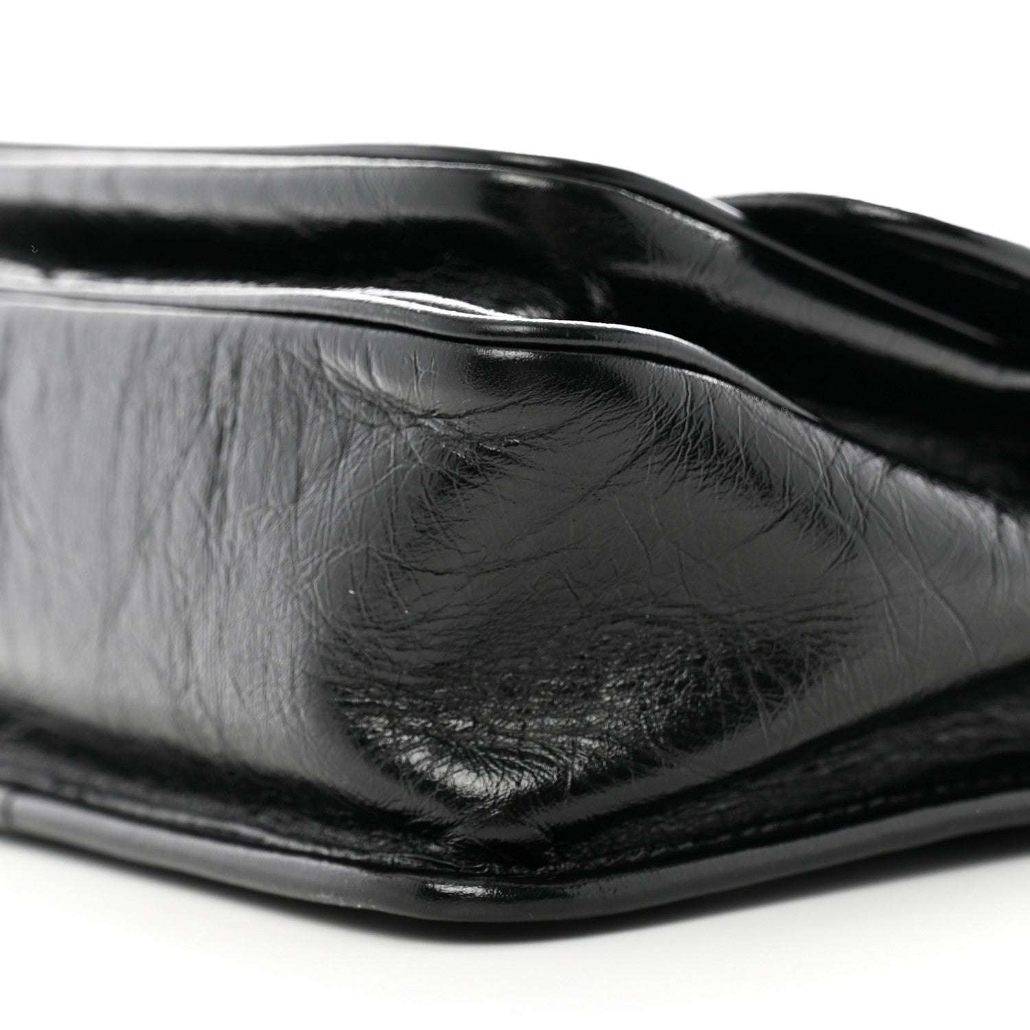 Saint Laurent Crinkled Calfskin Matelasse Monogram Baby Niki Chain Satchel Black 10 of 11