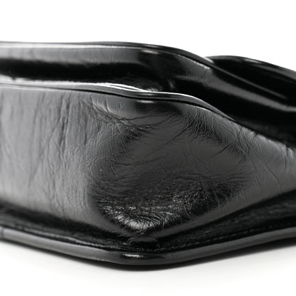 Saint Laurent Crinkled Calfskin Matelasse Monogram Baby Niki Chain Satchel Black 10 of 11