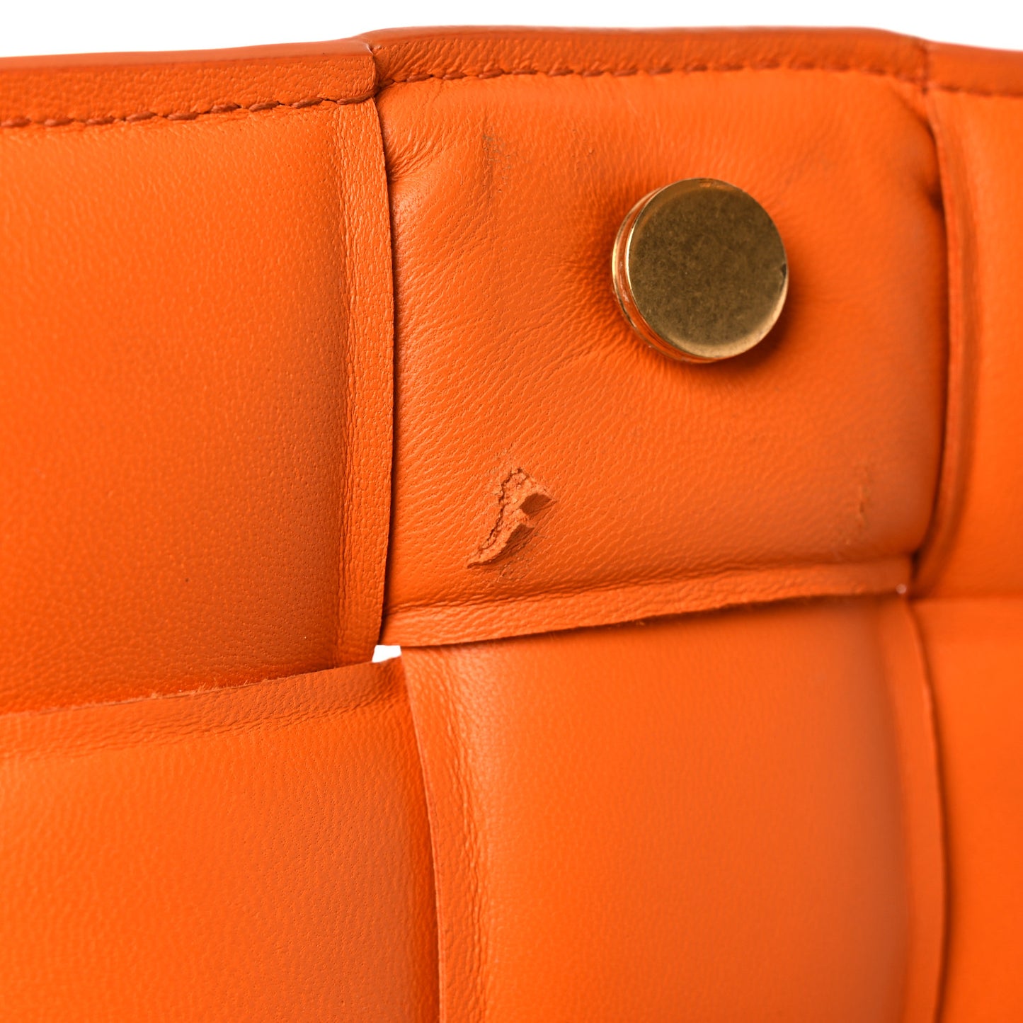 Nappa Maxi Intreccio Padded Cassette Crossbody Bag Orange