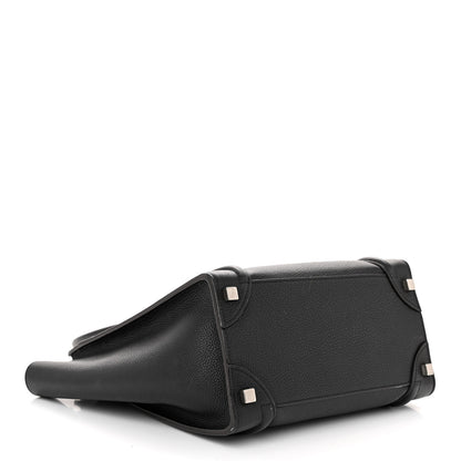 Celine Drummed Calfskin Micro Luggage Black 4 of 10