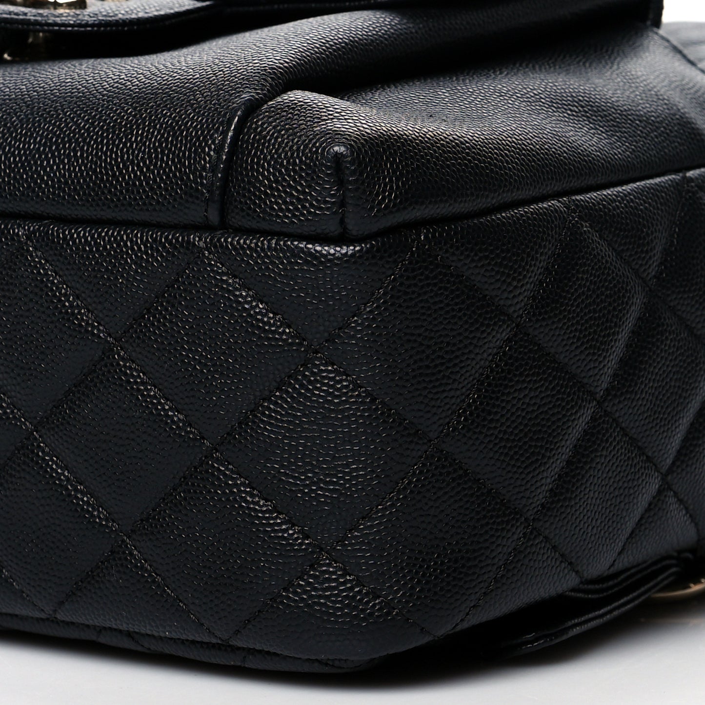 Caviar Quilted Medium Zip Around Backpack Black