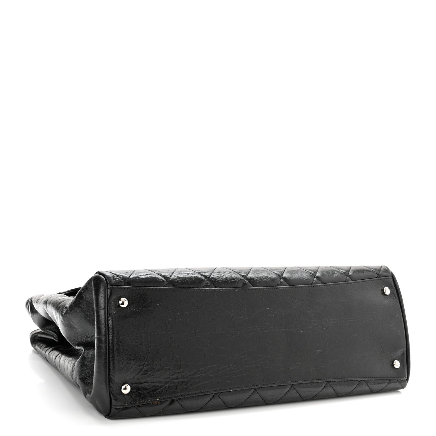 Chanel Glazed Calfskin Quilted Large CC Delivery Tote Black 4 of 14