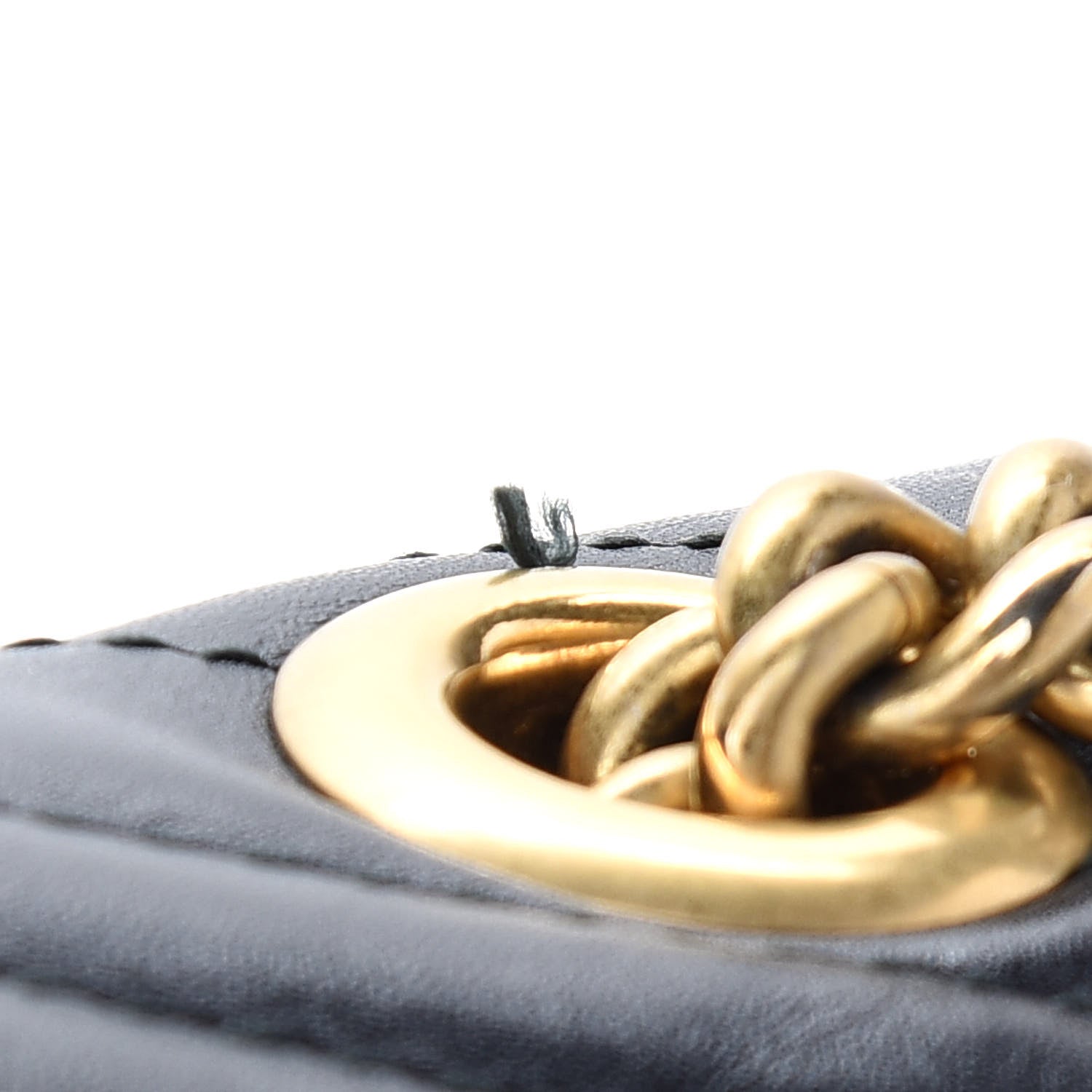 Gucci Calfskin Matelasse Medium GG Marmont Shoulder Bag Black 10 of 13