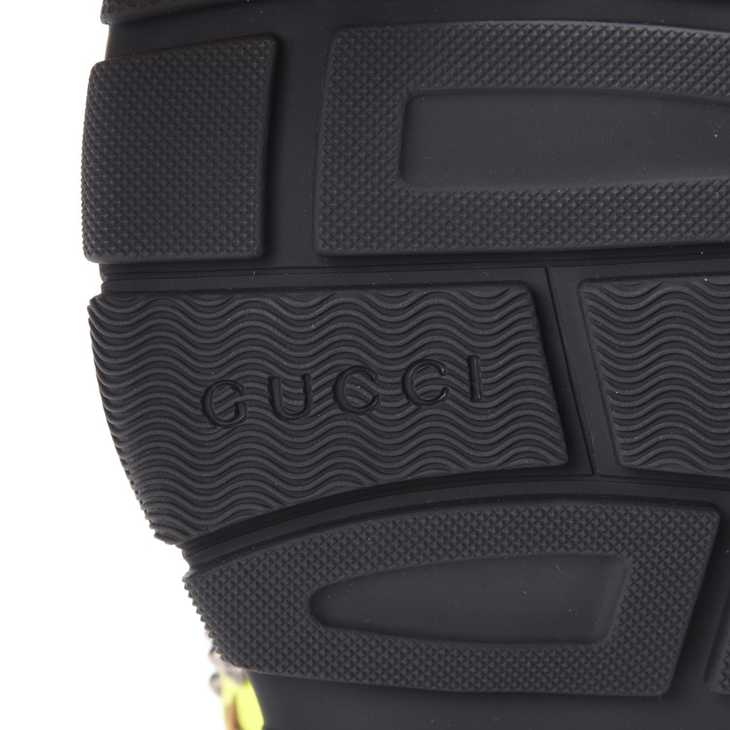 Gucci Technical Canvas Calfskin Studded Mens Aguru Sandals 6 Neon Yellow 6 of 7