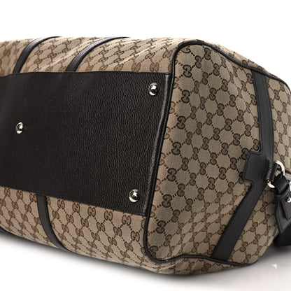 Gucci Monogram Dollar Calfskin Large Boston Duffle Bag Beige Ebony Testa di Moro Marrone Scuro 9 of 14