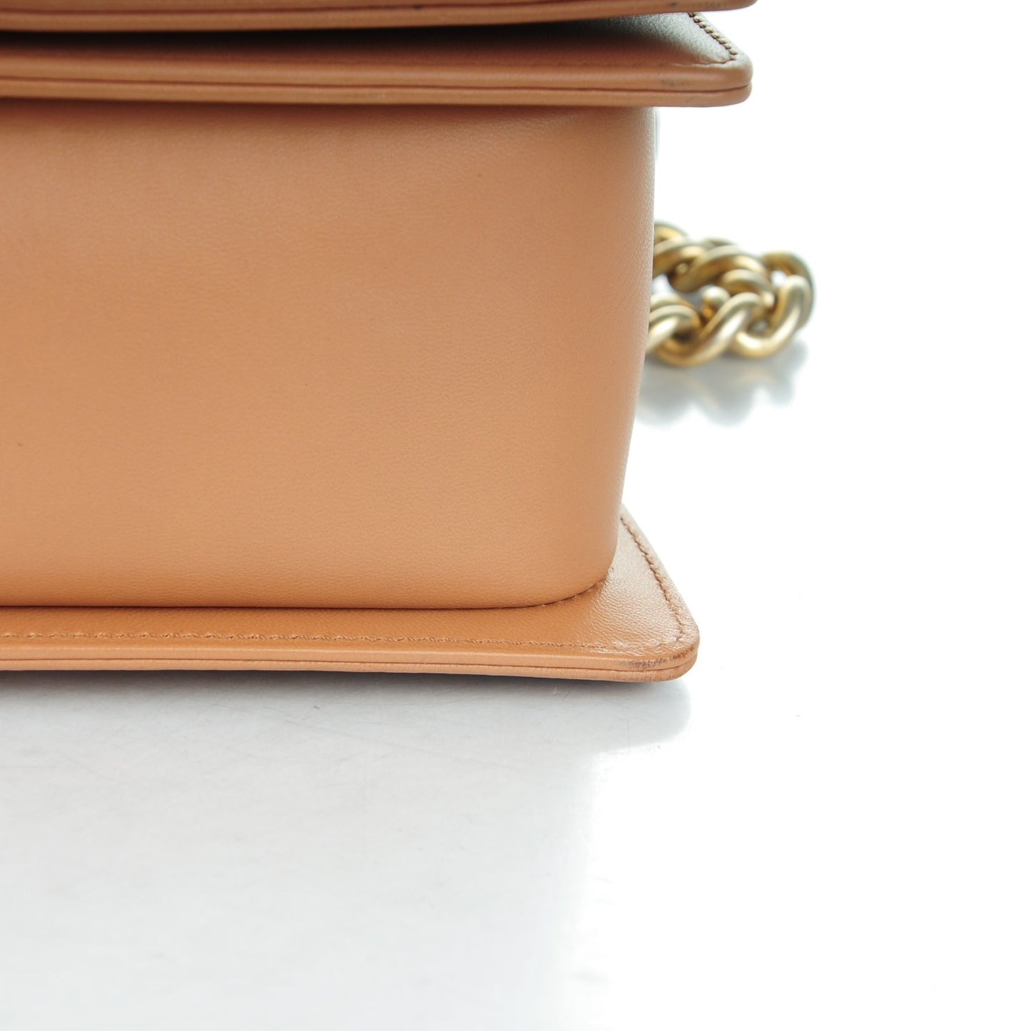 Lambskin Quilted Medium Boy Flap Camel