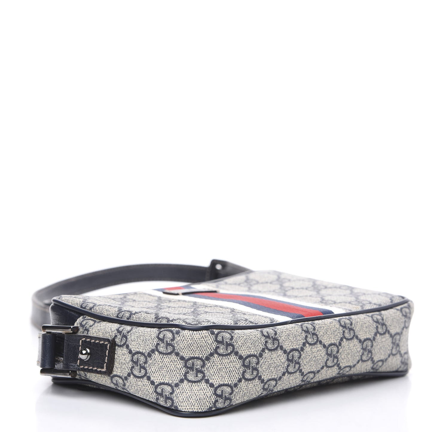 GG Supreme Monogram Web Small Shoulder Bag Navy