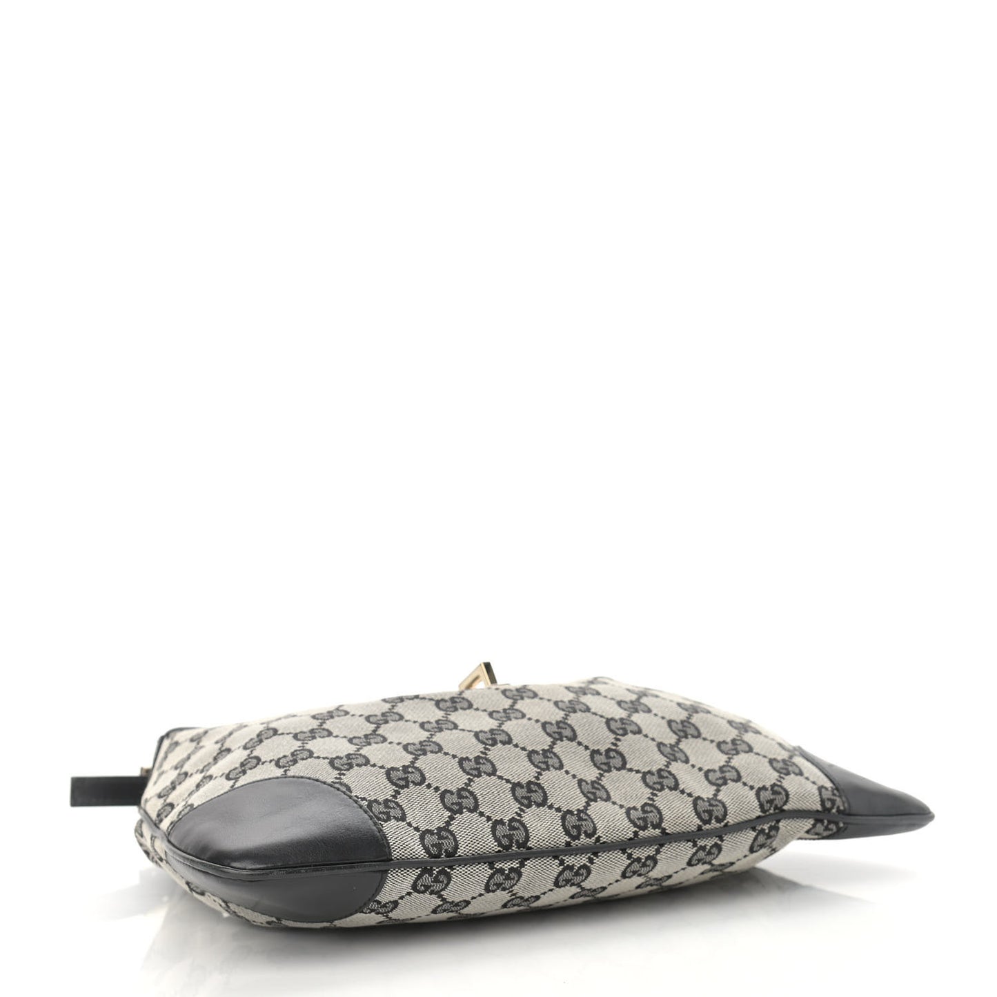 Monogram Lobster Clasp Jackie O Hobo Beige Black