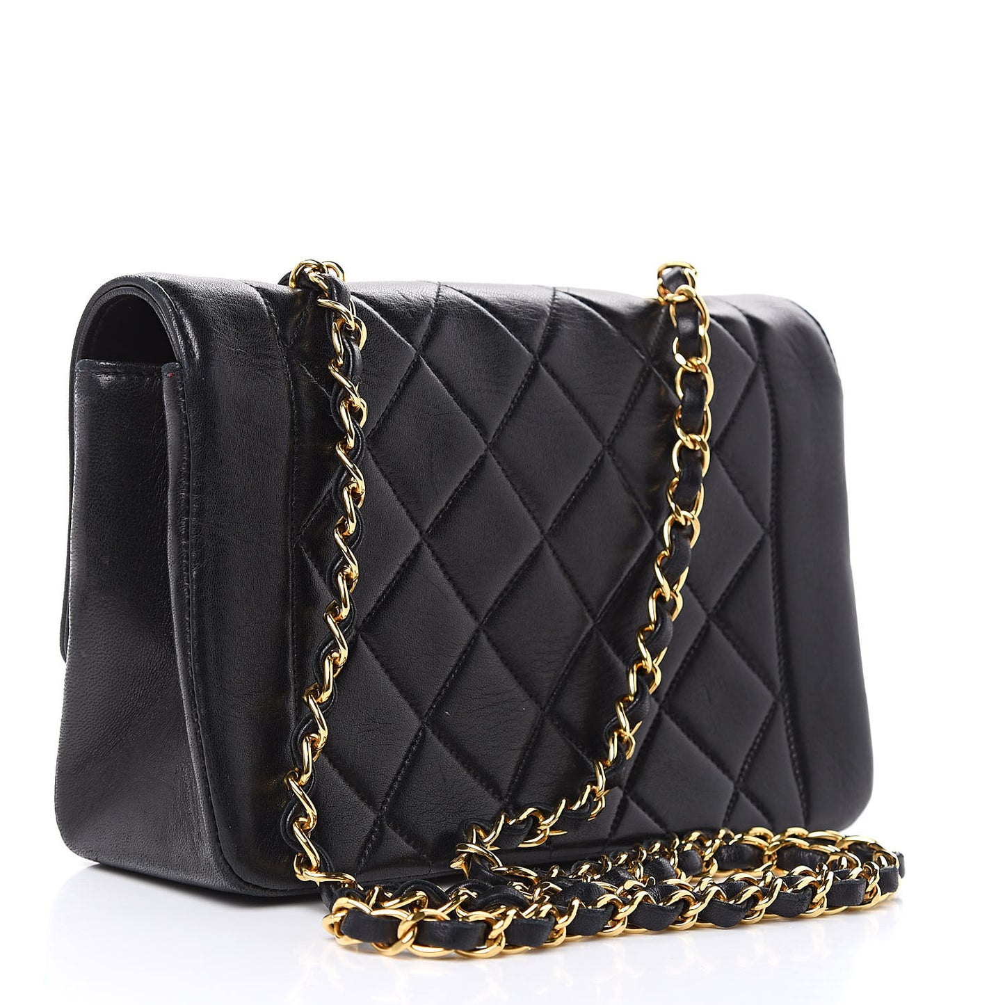 Lambskin Quilted Small Single Flap Bag Black