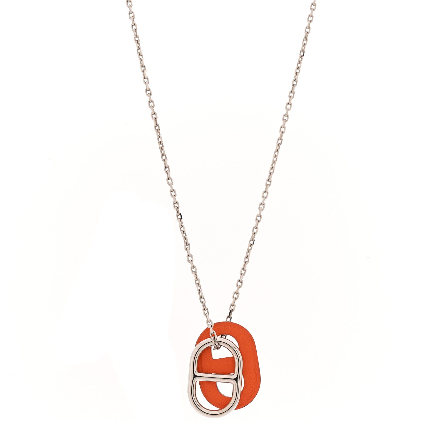 Hermes Swift O'Maillon Pendant Necklace Orange 4 of 8