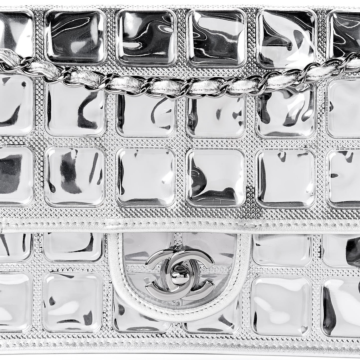 Vinyl Large Ice Cube Flap Silver