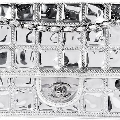 Chanel Vinyl Large Ice Cube Flap Silver 10 of 10