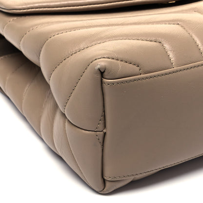 Saint Laurent Calfskin Y Quilted Monogram Small Loulou Chain Satchel Dark Beige 8 of 12