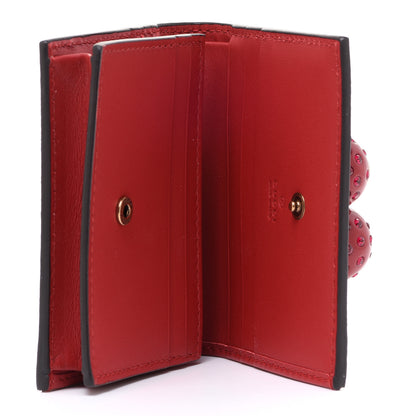 Gucci GG Supreme Monogram Cherry Embellished Card Case Wallet Hibiscus Red 5 of 7