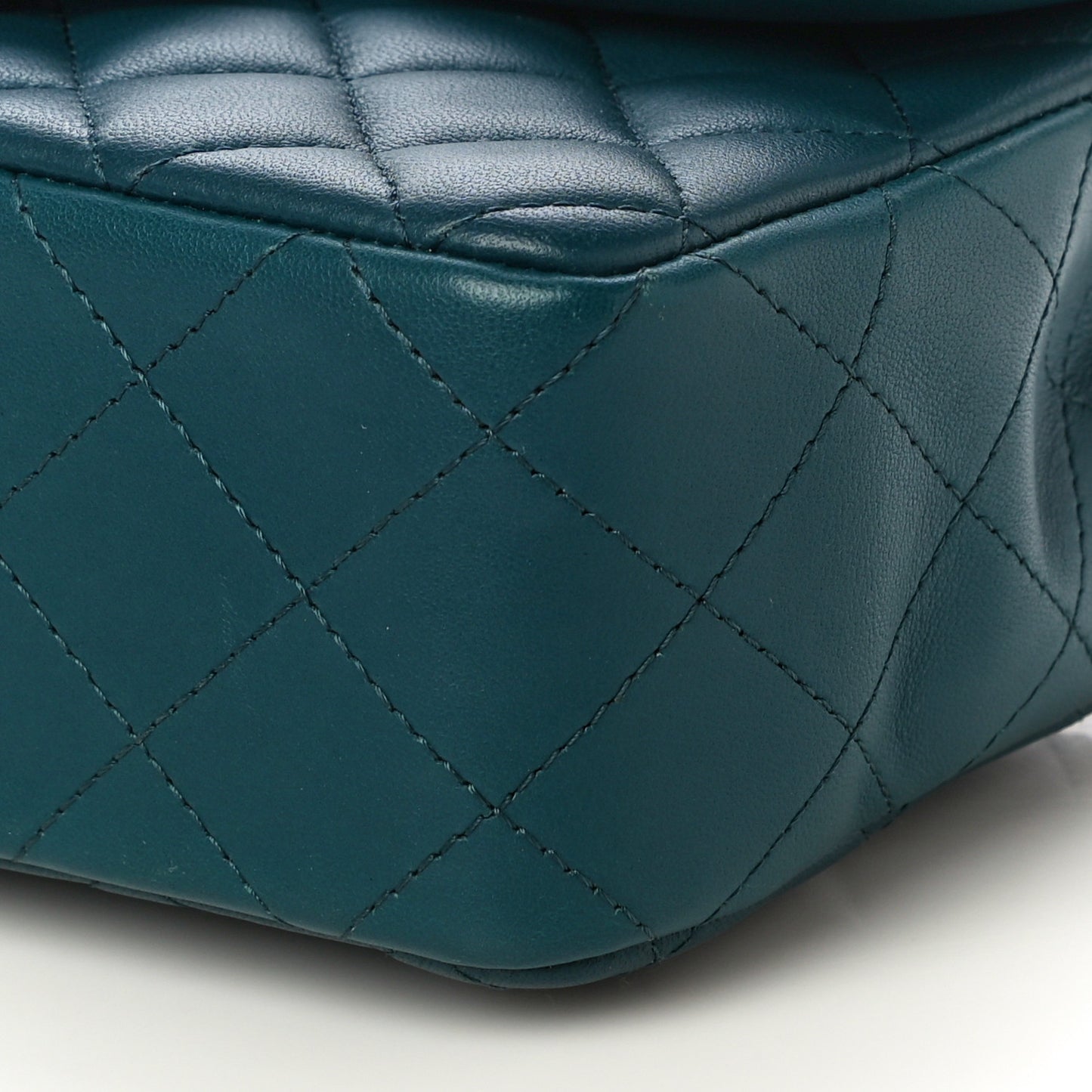 Lambskin Quilted Mini Rectangular Flap Dark Blue